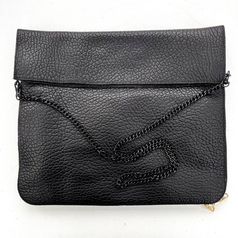 Ampersand As Apostrophe Buffalo Parcel Large Black Leather Bag NWT - Picture 5 of 16
